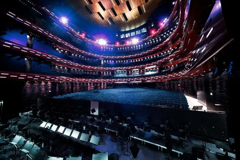 Copenhagen: The Opera House Guided Tour - Looking up inside the gilded auditorium